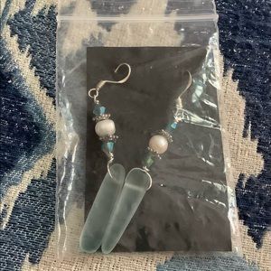 Genuine sea glass earrings